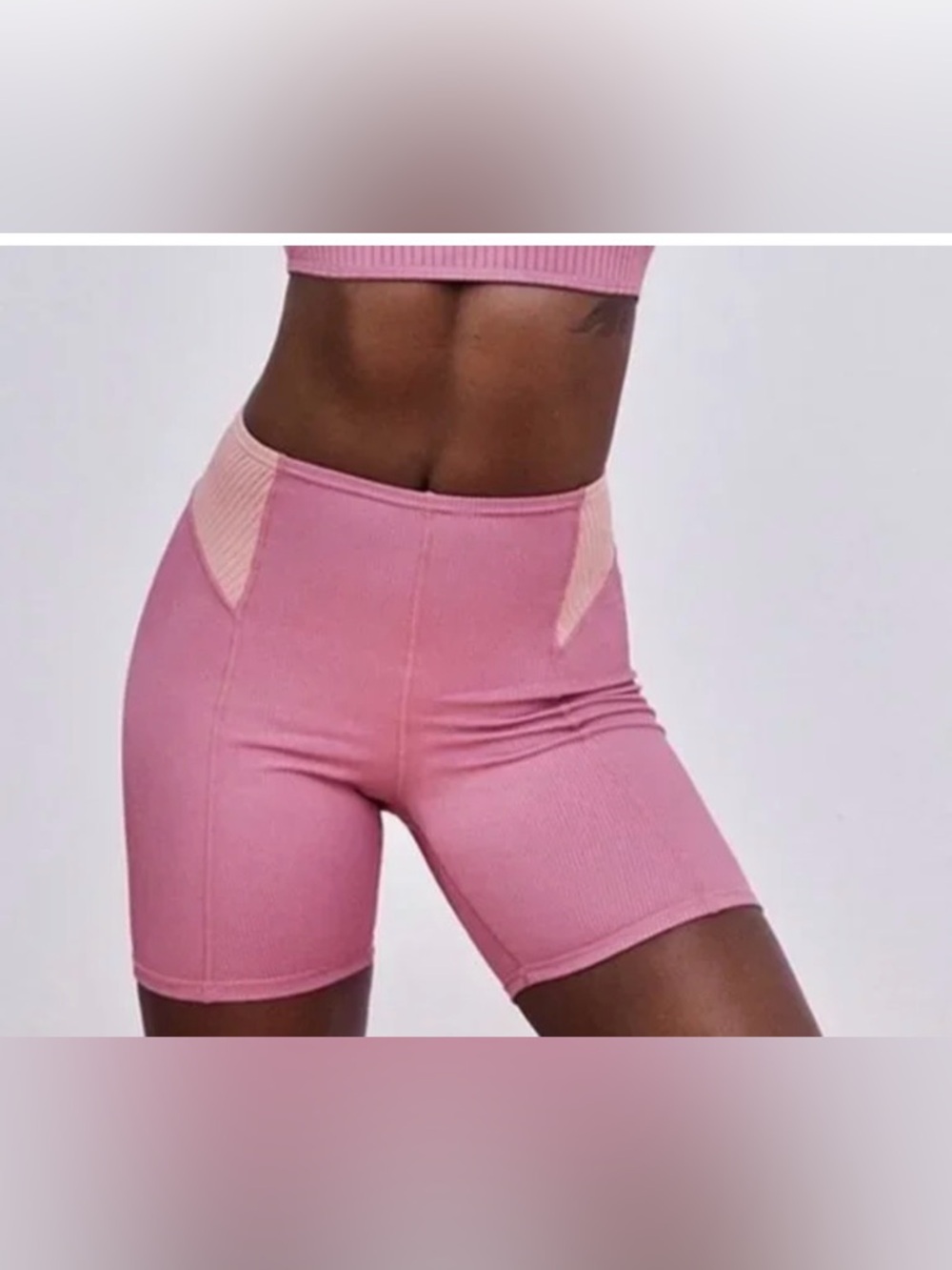 For Love and Lemons Dani Biker Shorts in Mauve Pink Medium